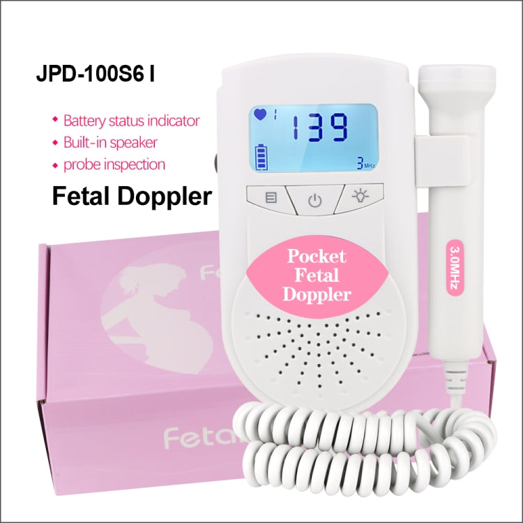 JPD-100S6 I LCD Ultrasonic Scanning Pregnant Women Fetal Stethoscope Monitoring Monitor / Fetus-voice Meter, Complies with IEC60601-1:2006(Pink) - Heart Rate Monitoring by PMC Jewellery | Online Shopping South Africa | PMC Jewellery