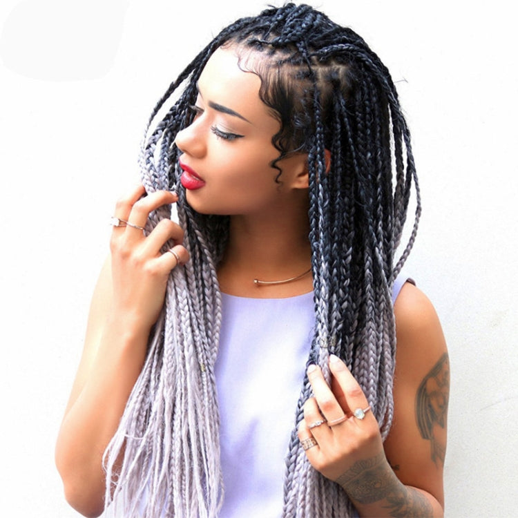 Fashion Color Gradient Individual Braid Wigs Chemical Fiber Big Braids, Length: 60cm(55 Black+Purple Red) - Wigs by PMC Jewellery | Online Shopping South Africa | PMC Jewellery