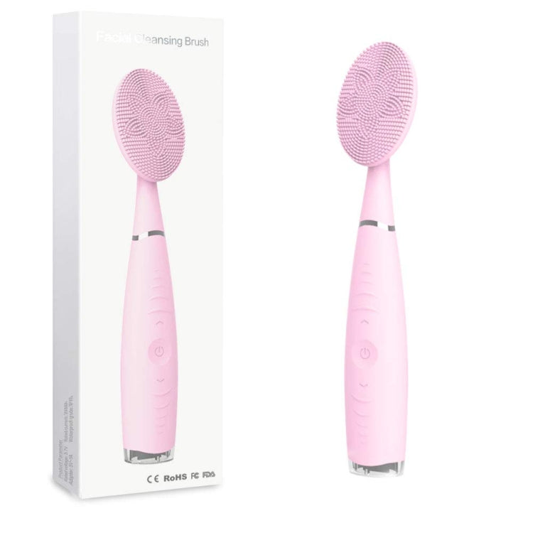 LSHOW YJK038 IPX6 Waterproof Hand-held Intelligent High Frequency Vibration Silicone Facial Cleaning Instrument(Pink) - Beauty Instrument by LSHOW | Online Shopping South Africa | PMC Jewellery | Buy Now Pay Later Mobicred