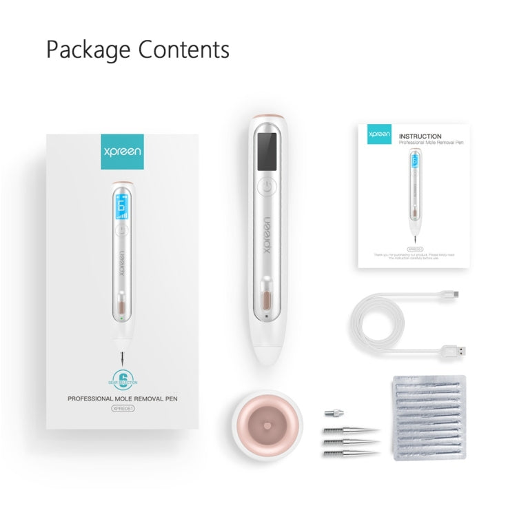 XPREEN XPRE051 Professional Wireless Rechargeable Mole Freckle Dark Spots Tattoo Wart Removal Pen Skin Tag Spot Eraser Pro Beauty Sweep Spot Pen Kit With LED Screen & Spotlight(White) - Beauty Instrument by Xpreen | Online Shopping South Africa | PMC Jewellery | Buy Now Pay Later Mobicred