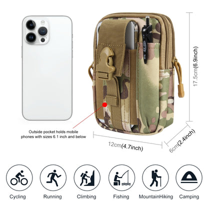 HAWEEL Hiking Belt Waist Bag Outdoor Sport Motorcycle Bag 7.0 inch Phone Pouch (CP Camouflage) - Waist Bags by HAWEEL | Online Shopping South Africa | PMC Jewellery | Buy Now Pay Later Mobicred