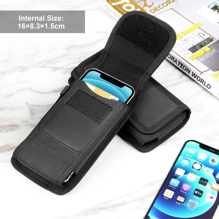 HAWEEL 6.1-6.8 inch Nylon Cloth Phone Belt Clip Carrying Pouch with Card Slot(Black) -  by HAWEEL | Online Shopping South Africa | PMC Jewellery