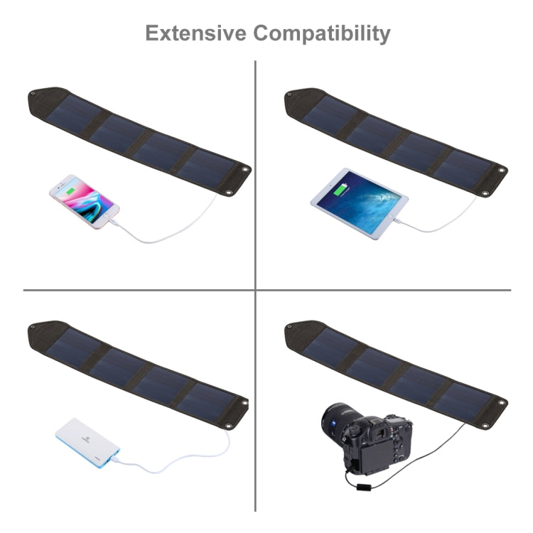 HAWEEL 14W 5V 2.4A Portable Foldable Solar Charger Outdoor Travel Rechargeable Folding Bag with 4 Solar Panels & USB Port, Size: S - Charger by HAWEEL | Online Shopping South Africa | PMC TechLife | Buy Now Pay Later Mobicred