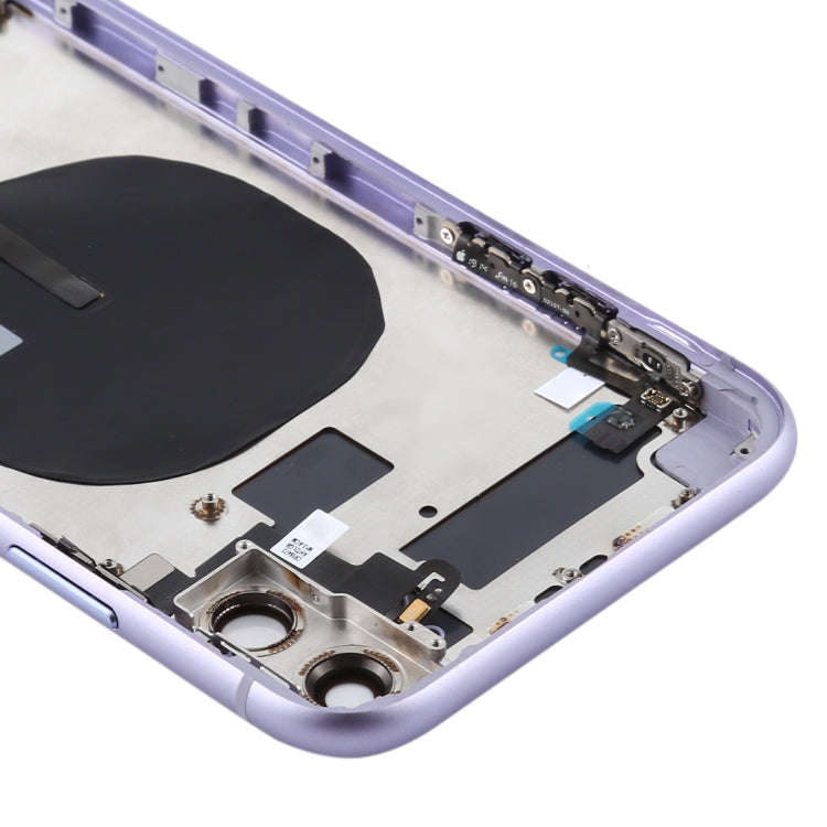 Battery Back Cover (with Side Keys & Card Tray & Power + Volume Flex Cable & Wireless Charging Module) for iPhone 11(Purple) - Back Cover by PMC TechLife | Online Shopping South Africa | PMC TechLife | Buy Now Pay Later Mobicred