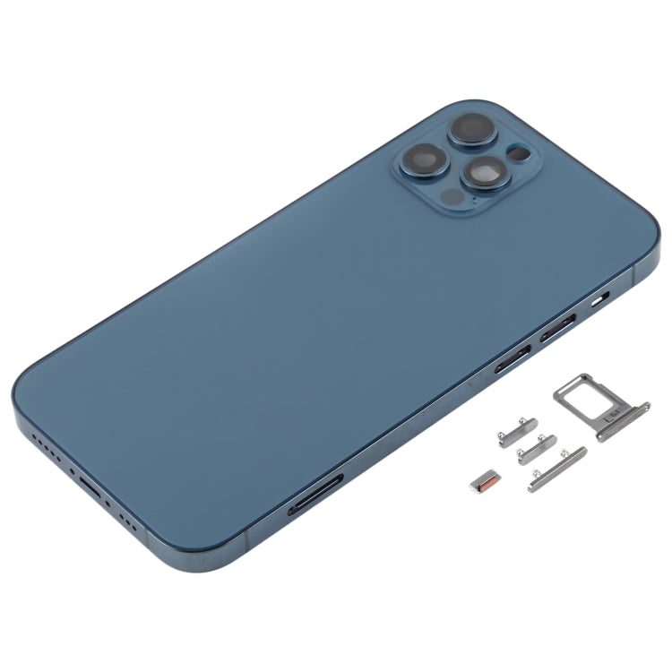 Back Housing Cover with SIM Card Tray & Side  Keys & Camera Lens for iPhone 12 Pro(Blue) - Back Cover by PMC TechLife | Online Shopping South Africa | PMC TechLife