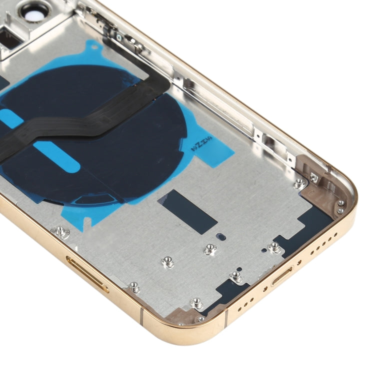 Battery Back Cover (with Side Keys & Card Tray & Power + Volume Flex Cable & Wireless Charging Module) for iPhone 12 Pro(Gold) - Back Cover by PMC TechLife | Online Shopping South Africa | PMC TechLife