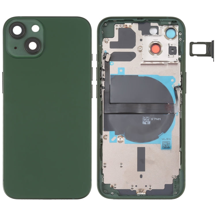 For iPhone 13 Battery Back Cover with Side Keys & Card Tray & Power + Volume Flex Cable & Wireless Charging Module(Green) - Back Cover by PMC TechLife | Online Shopping South Africa | PMC TechLife | Buy Now Pay Later Mobicred
