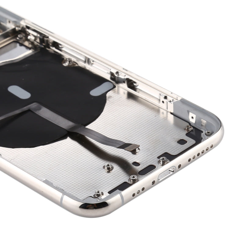 Battery Back Cover (with Side Keys & Card Tray & Power + Volume Flex Cable & Wireless Charging Module) for iPhone 11 Pro(Silver) - Back Cover by PMC TechLife | Online Shopping South Africa | PMC TechLife | Buy Now Pay Later Mobicred