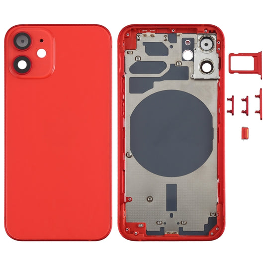 Back Housing Cover with SIM Card Tray & Side  Keys & Camera Lens for iPhone 12 mini(Red) - Back Cover by PMC Jewellery | Online Shopping South Africa | PMC Jewellery