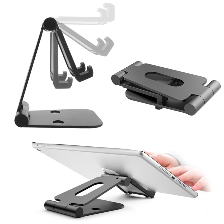 Universal Aluminum Alloy Foldable Adjustable Holder Stand, for iPad, Samsung, Lenovo, Sony, and other Tablet(Black) - Desktop Holder by PMC Jewellery | Online Shopping South Africa | PMC Jewellery