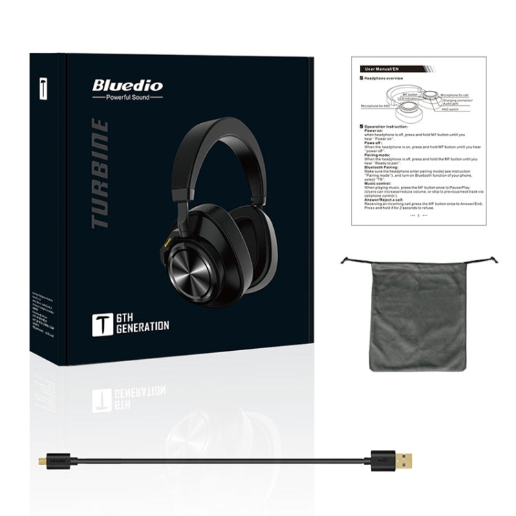 Bluedio T6 Bluetooth Version 5.0 Headset Bluetooth Headset(Black) - Headset & Headphone by Bluedio | Online Shopping South Africa | PMC Jewellery