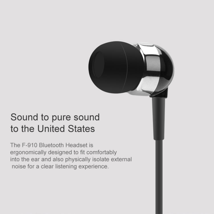 Fineblue F910 CSR4.1 Retractable Cable Caller Vibration Reminder Anti-theft Bluetooth Headset(Black) - free shipping - PMC TechLife - Order now!