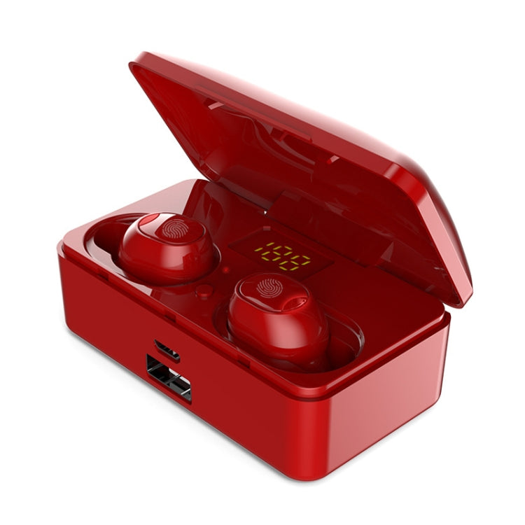 G10 TWS Bluetooth 5.0 Wireless Bluetooth Earphone with Charging Box, Support Digital Display & HD Call & Power Bank(Red) - TWS Earphone by PMC TechLife | Online Shopping South Africa | PMC TechLife