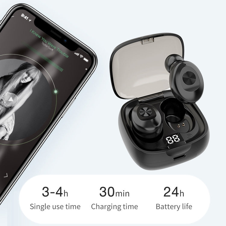 XG-8 TWS Digital Display Touch Bluetooth Earphone with Magnetic Charging Box(Black) - TWS Earphone by PMC TechLife | Online Shopping South Africa | PMC TechLife