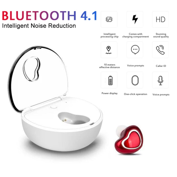 X7 Bluetooth 4.1 Mini Invisible Wireless Sports Bluetooth Earphone with Charging Box (Red) - Bluetooth Earphone by PMC Jewellery | Online Shopping South Africa | PMC Jewellery