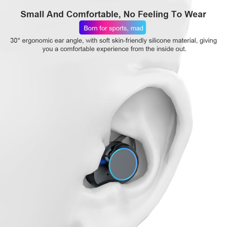 HAMTOD G02 Bluetooth 5.0 LED Display Screen Waterproof Binaural Wireless Bluetooth Headset - Bluetooth Earphone by HAMTOD | Online Shopping South Africa | PMC Jewellery