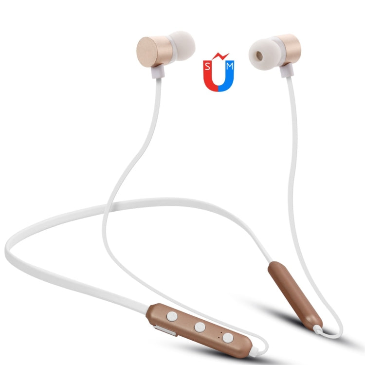 BT-900 Bluetooth 4.2 Hanging Neck Design Bluetooth Headset, Support Music Play & Switching & Volume Control & Answer(Gold) - Neck-mounted Earphone by PMC TechLife | Online Shopping South Africa | PMC TechLife