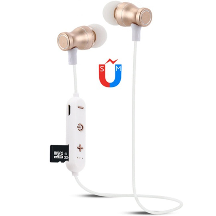 F11 Bluetooth 4.2 Hanging Neck Design Bluetooth Headset, Support Music Play & Switching & Volume Control & Answer(Gold) - Neck-mounted Earphone by PMC TechLife | Online Shopping South Africa | PMC TechLife