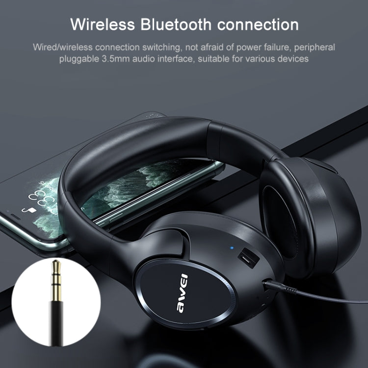 AWEI A770BL Bluetooth 5.0 Stereo Wireless Bluetooth Headset(Black) - Headset & Headphone by awei | Online Shopping South Africa | PMC Jewellery
