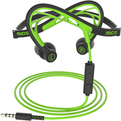 Mucro ML233 Foldable Wired Running Sports Headphones Night Neckband In-Ear Stereo Earphones, Cable Length: 1.2m(Green) - Sport Earphone by Mucro | Online Shopping South Africa | PMC Jewellery