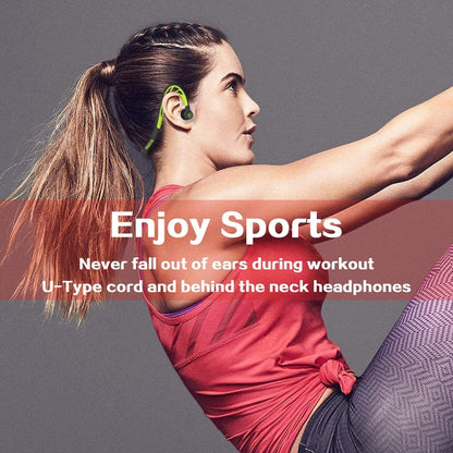 Mucro ML233 Foldable Wired Running Sports Headphones Night Neckband In-Ear Stereo Earphones, Cable Length: 1.2m(Green) - Sport Earphone by Mucro | Online Shopping South Africa | PMC Jewellery