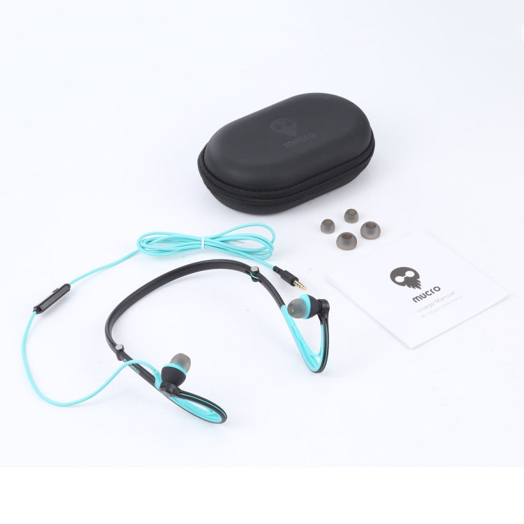 Mucro ML233 Foldable Wired Running Sports Headphones Night Neckband In-Ear Stereo Earphones, Cable Length: 1.2m(Green) - Sport Earphone by Mucro | Online Shopping South Africa | PMC Jewellery