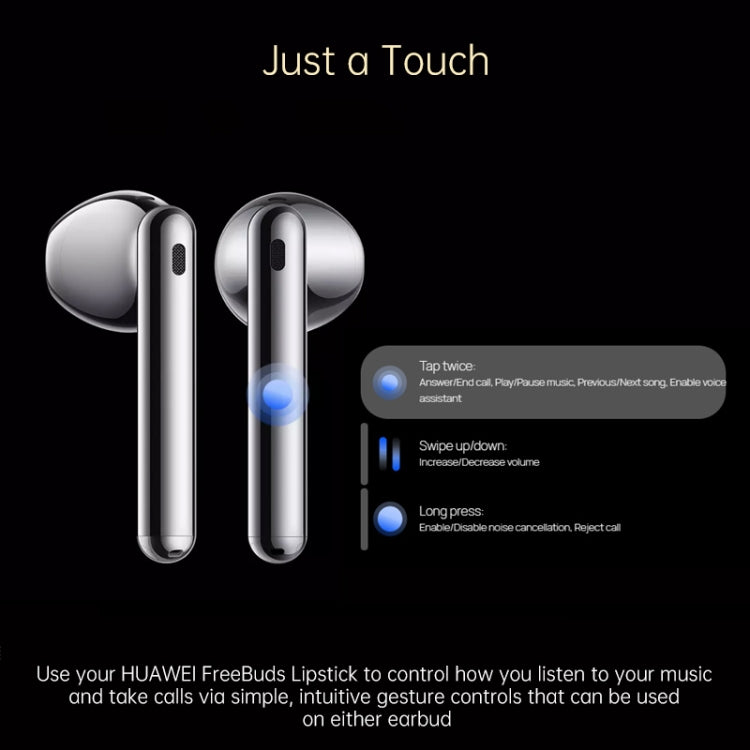 Huawei FreeBuds Lipstick ANC Wireless Bluetooth Earphone with Charging Box, Support Pop-up Window Pairing(Silver) - Bluetooth Earphone by Huawei | Online Shopping South Africa | PMC Jewellery