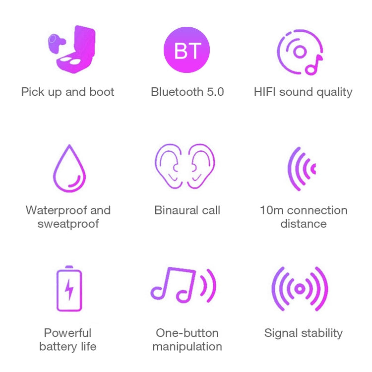 DT-5 IPX Waterproof Bluetooth 5.0 Wireless Bluetooth Earphone with Magnetic Charging Box, Support Call & Power Bank Function(White) - Bluetooth Earphone by PMC TechLife | Online Shopping South Africa | PMC TechLife