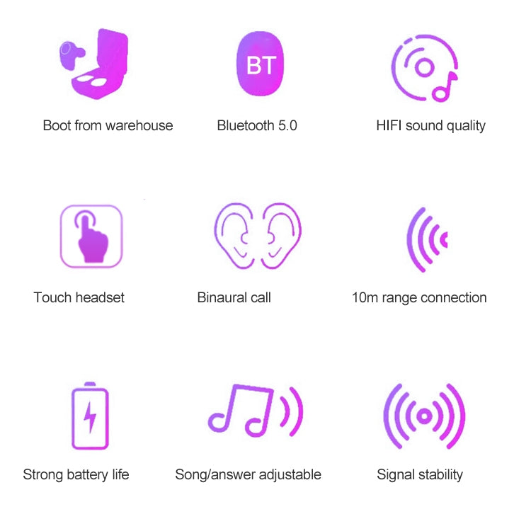 DT-14 Wireless Two Ear Bluetooth Headset Supports Touch & Smart Magnetic Charging & Power On Automatic Pairing(Pink) - Bluetooth Earphone by PMC TechLife | Online Shopping South Africa | PMC TechLife