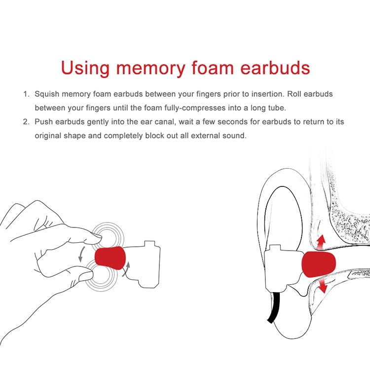 TRN Earphone Silicone Memory Foam Earplug(Red) - Anti-dust & Ear Caps by TRN | Online Shopping South Africa | PMC Jewellery