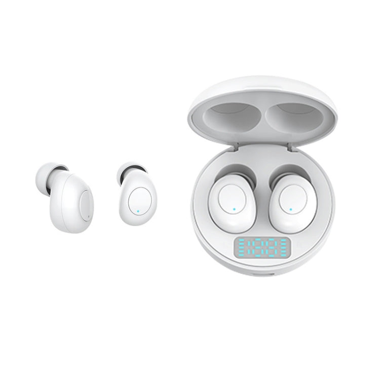 J1 TWS Digital Display Bluetooth V5.0 Wireless Earphones with LED Charging Box(White) - TWS Earphone by PMC TechLife | Online Shopping South Africa | PMC TechLife