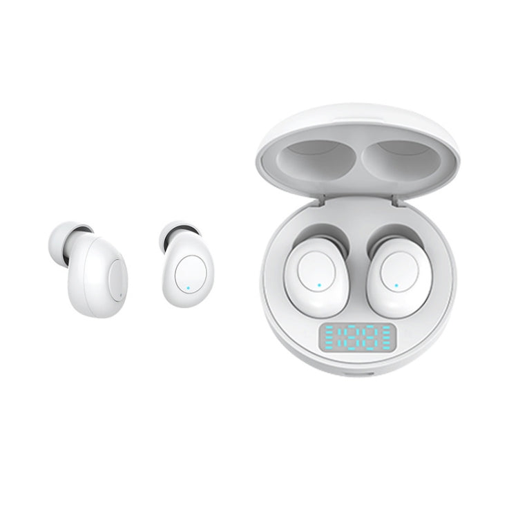 J1 TWS Digital Display Bluetooth V5.0 Wireless Earphones with LED Charging Box(White) - TWS Earphone by PMC TechLife | Online Shopping South Africa | PMC TechLife