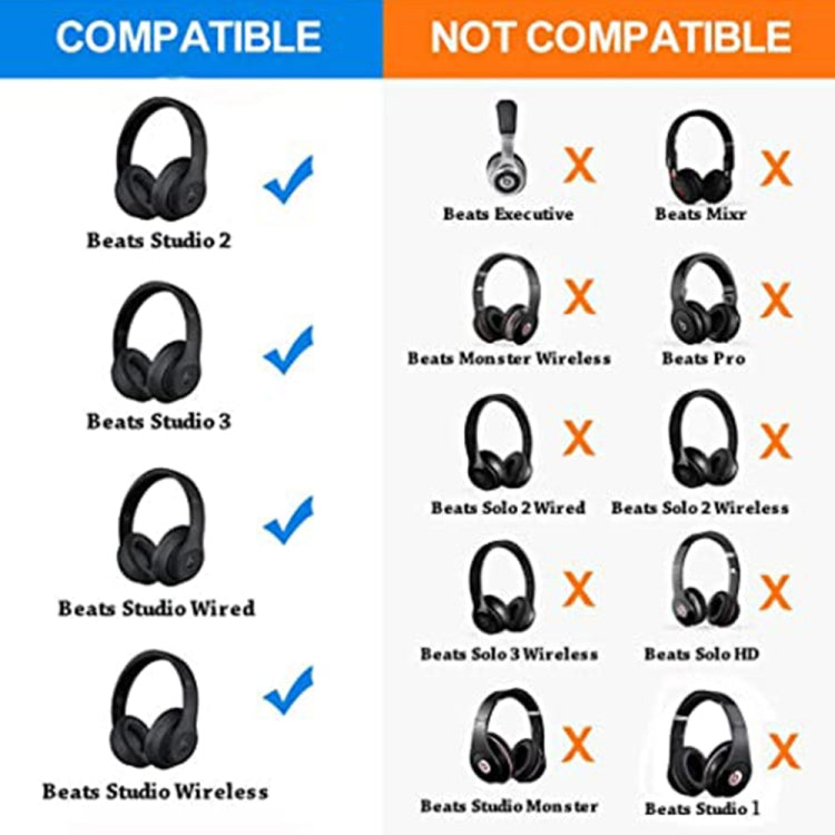 1 Pair Soft Sponge Earmuff Headphone Jacket for Beats Studio 2.0(Red) - Earmuff & Pad by PMC TechLife | Online Shopping South Africa | PMC TechLife