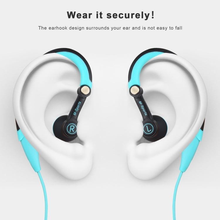 Mucro MB-232 Running In-Ear Sport Earhook Wired Stereo Headphones for Jogging Gym(Blue) - Sport Earphone by Mucro | Online Shopping South Africa | PMC Jewellery