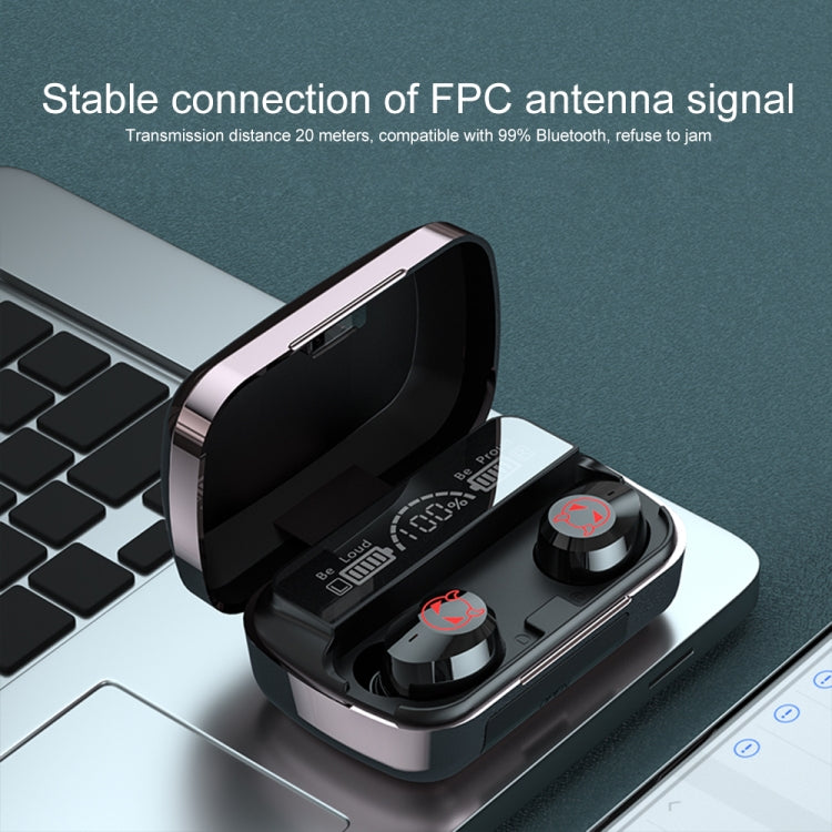M23 Little Devil Pattern Intelligent Noise Reduction Touch Bluetooth Earphone with Three-screen Battery Display & Mirror Charging Box, Support HD Call & Siri (Red) - Bluetooth Earphone by PMC TechLife | Online Shopping South Africa | PMC TechLife