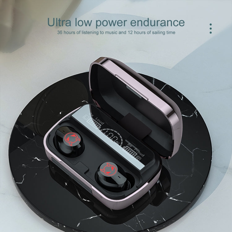 M23 Little Devil Pattern Intelligent Noise Reduction Touch Bluetooth Earphone with Three-screen Battery Display & Mirror Charging Box, Support HD Call & Siri (Red) - Bluetooth Earphone by PMC TechLife | Online Shopping South Africa | PMC TechLife