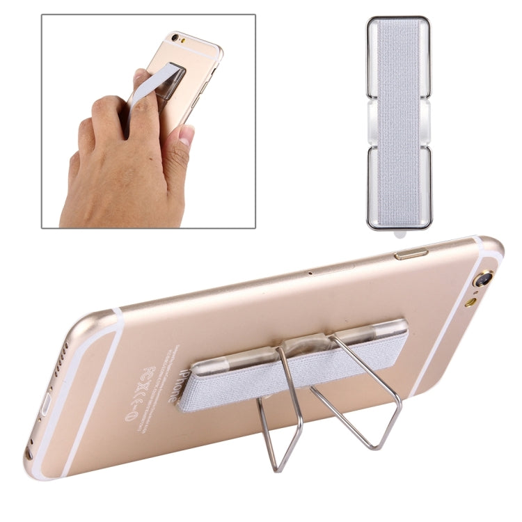 2 in 1 Adjustable Universal Mini Adhesive Holder Stand + Slim Finger Grip, Size: 7.3 x 2.2 x 0.3 cm(Silver) - Ring Holder by PMC Jewellery | Online Shopping South Africa | PMC Jewellery