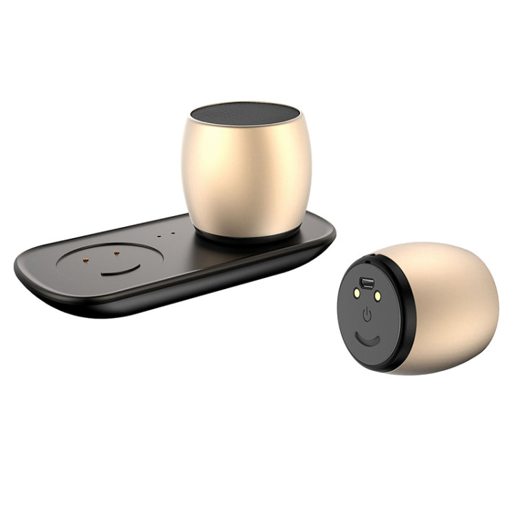 SARDiNE F1 Aluminium Alloy Stereo Wireless Bluetooth Speaker with Charging Dock, Support Hands-free(Gold) - Mini Speaker by SARDiNE | Online Shopping South Africa | PMC Jewellery