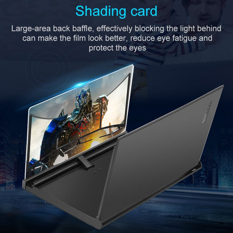 F18 12 inch Rotatable Folding Universal Mobile Phone Screen Amplifier HD Video Amplifier with Block Light Card, Book Shape Version(Blue) - Screen Magnifier by PMC TechLife | Online Shopping South Africa | PMC TechLife