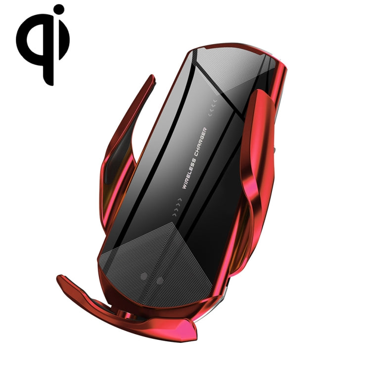 Q2 15W Universal Rotation Infrared Induction Magnetic Car Wireless Charging Mobile Phone Holder with Micro USB + 8 Pin + Type-C / USB-C Magnetic Connector(Red) - Wireless Charger Holders by PMC Jewellery | Online Shopping South Africa | PMC Jewellery