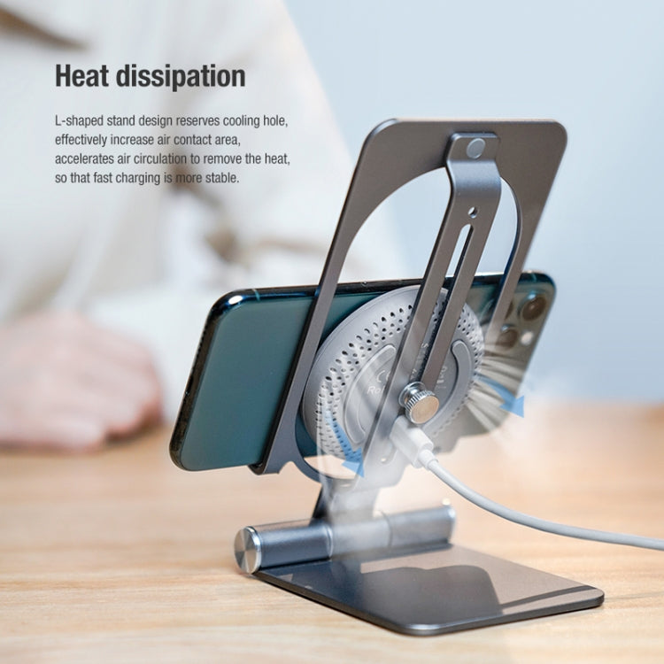 NILLKIN 2 in 1 15W PoweHold Mini Vertical Foldable Detachable Wireless Charger Mobile Phone Holder (Silver) - Wireless Charger by NILLKIN | Online Shopping South Africa | PMC Jewellery