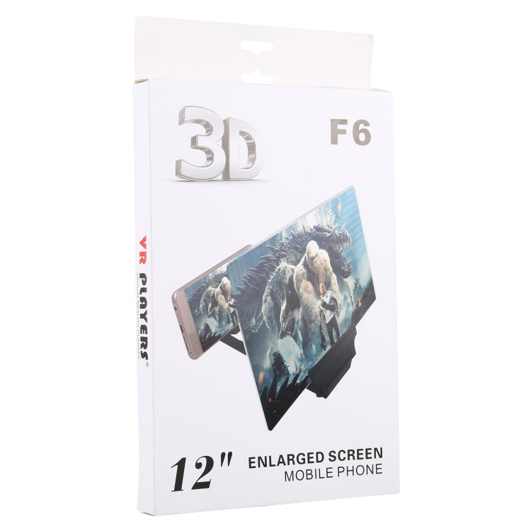 F6 12 inch Universal Foldable 3D Mobile Phone Screen Magnifier with Lazy Stand (Black) - Screen Magnifier by PMC TechLife | Online Shopping South Africa | PMC TechLife