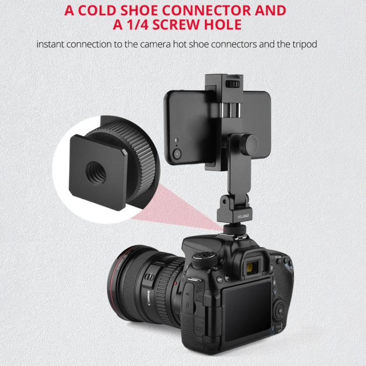 YELANGU PC10 360 Degree Rotating Horizontal Vertical Shooting Phone Clamp Holder Bracket (Black) - Desktop Holder by YELANGU | Online Shopping South Africa | PMC TechLife | Buy Now Pay Later Mobicred