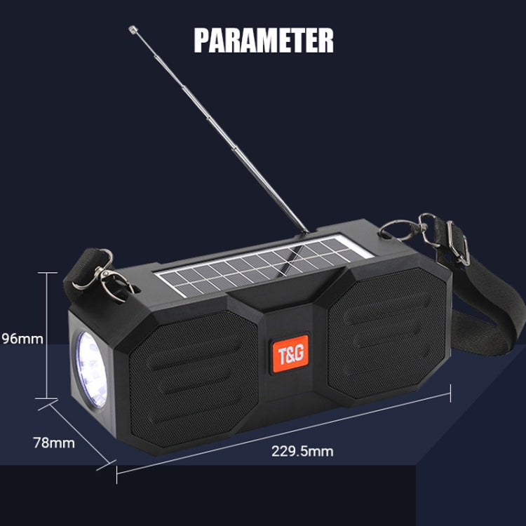 T&G TG634 Outdoor Solar Power Bluetooth Wireless Speaker with FM / Flashlight / TF Card Slot (Black Grey) - Desktop Speaker by T&G | Online Shopping South Africa | PMC Jewellery