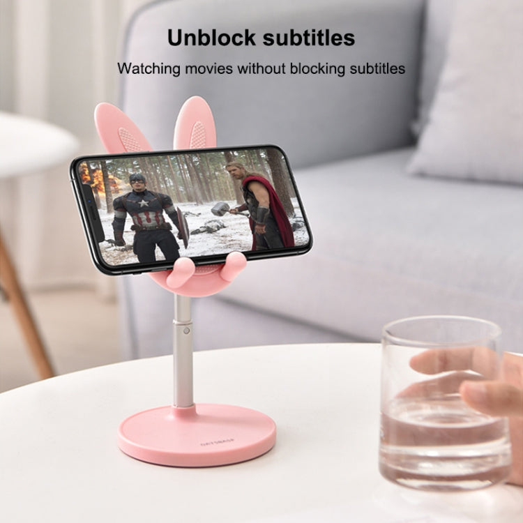 03247 Rabbit Retractable Phone Lazy Bracket Foldable Desktop Holder(White) - Desktop Holder by PMC TechLife | Online Shopping South Africa | PMC TechLife