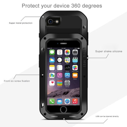 LOVE MEI for  iPhone 7 Professional and Powerful Dustproof Shockproof Anti-slip Metal Protective Case(Black) - More iPhone Cases by LOVE MEI | Online Shopping South Africa | PMC Jewellery | Buy Now Pay Later Mobicred