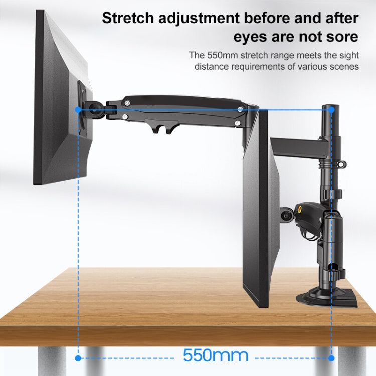 NB H180 Column Type Dual-screen Monitor Holder Desktop Rotating Lifting Computer Monitor Base Hanger (Black) - Desktop Holder by PMC Jewellery | Online Shopping South Africa | PMC Jewellery