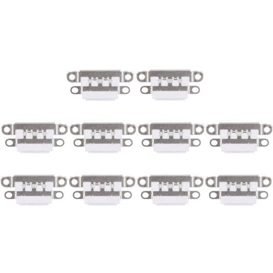 10 PCS Charging Port Connector for iPhone 7 Plus / 7(White) - Metal Parts by PMC Jewellery | Online Shopping South Africa | PMC Jewellery