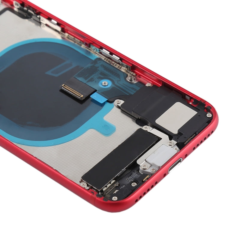 Battery Back Cover Assembly with Side Keys & Vibrator & Speaker Ringer Buzzer & Power Button + Volume Button Flex Cable & Card Tray for iPhone 8(Red) - Back Cover by PMC TechLife | Online Shopping South Africa | PMC TechLife