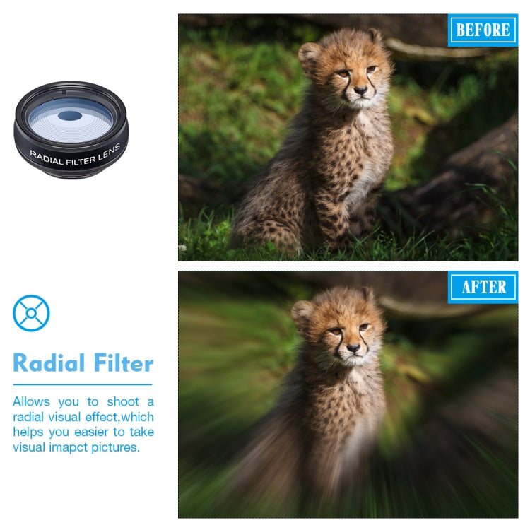 APEXEL APL-DG10 Macro Wide-angle Fisheye Telephoto CPL Flow Filter Radial Filter Star Filter Kaleidoscope 3 & 6 Lens Kit, For iPhone, Samsung, Huawei, Xiaomi, HTC and Other Smartphones, Ultra-thin Digital Camera - Combination Lens by APEXEL | Online Shopping South Africa | PMC Jewellery